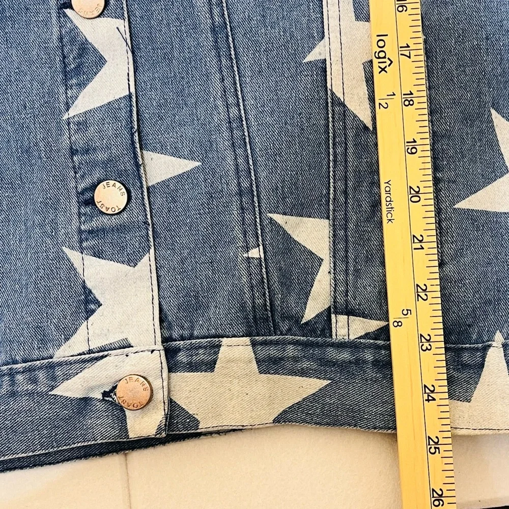TOAST JEANS Star Print Oversized Women’s Jacket Sz S 100% Cotton